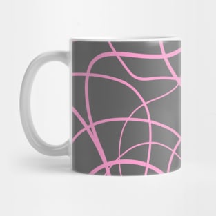 Line Art: Pink on Gray Mug